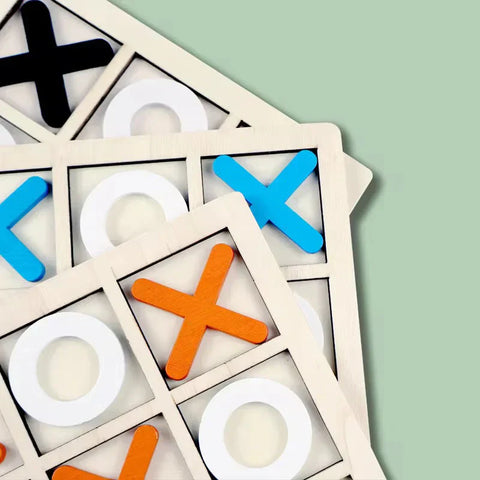 Wooden Tic-Tac-Toe Board Game Medium Size – Classic XO Table Game Toy