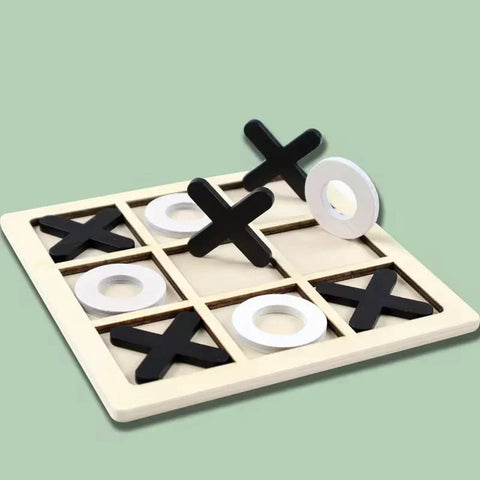 Wooden Tic-Tac-Toe Board Game Medium Size – Classic XO Table Game Toy