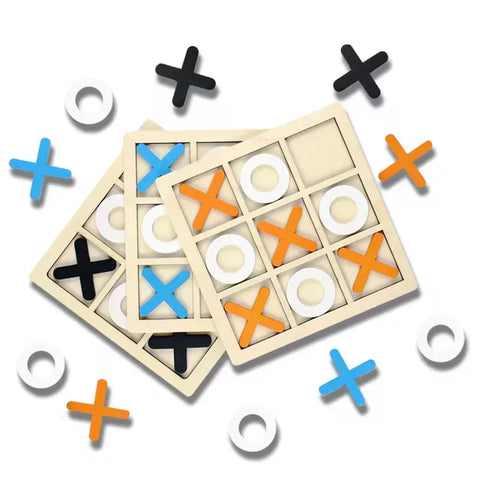 Wooden Tic-Tac-Toe Board Game Medium Size – Classic XO Table Game Toy