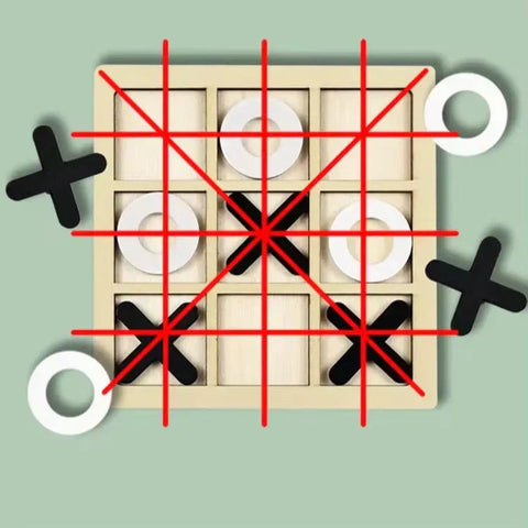 Wooden Tic-Tac-Toe Board Game Medium Size – Classic XO Table Game Toy