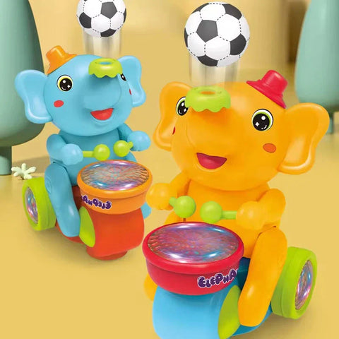 Elephant Musician Toy with Music, Flashing Lights & Drum Play