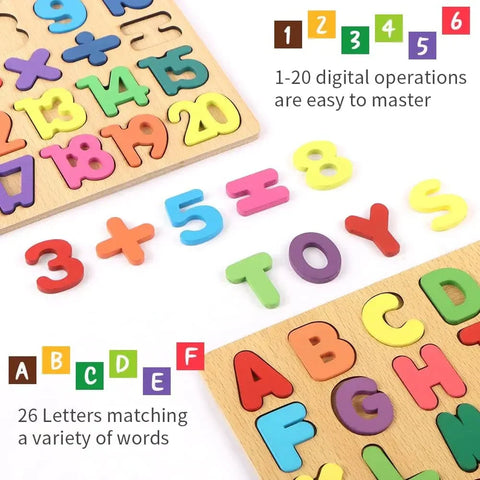 Wooden Puzzles for Kids | Capital ABC ,123,Shapes Board